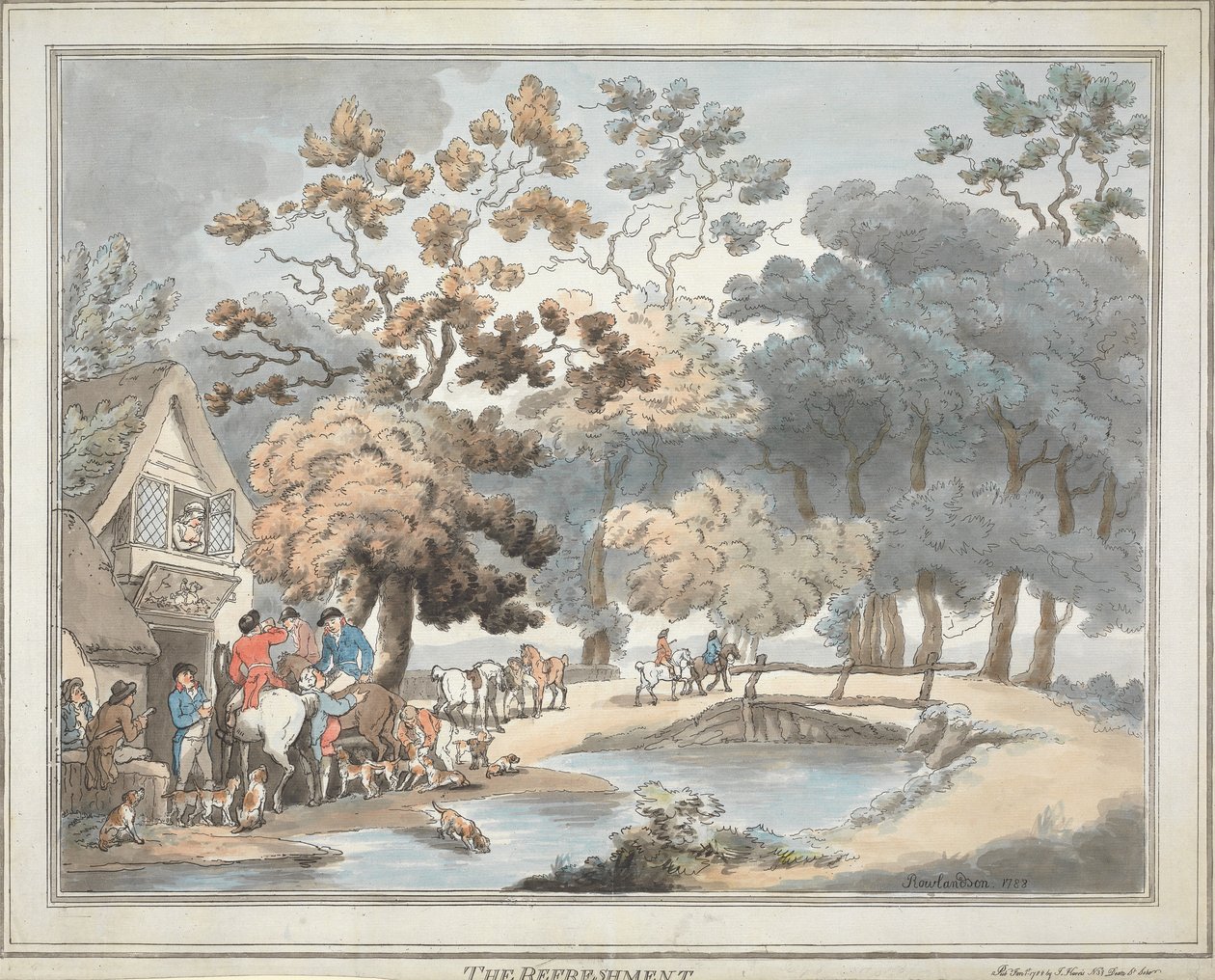 Fuchsjagd [Satz von sechs]: 4. Die Erfrischung von Thomas Rowlandson