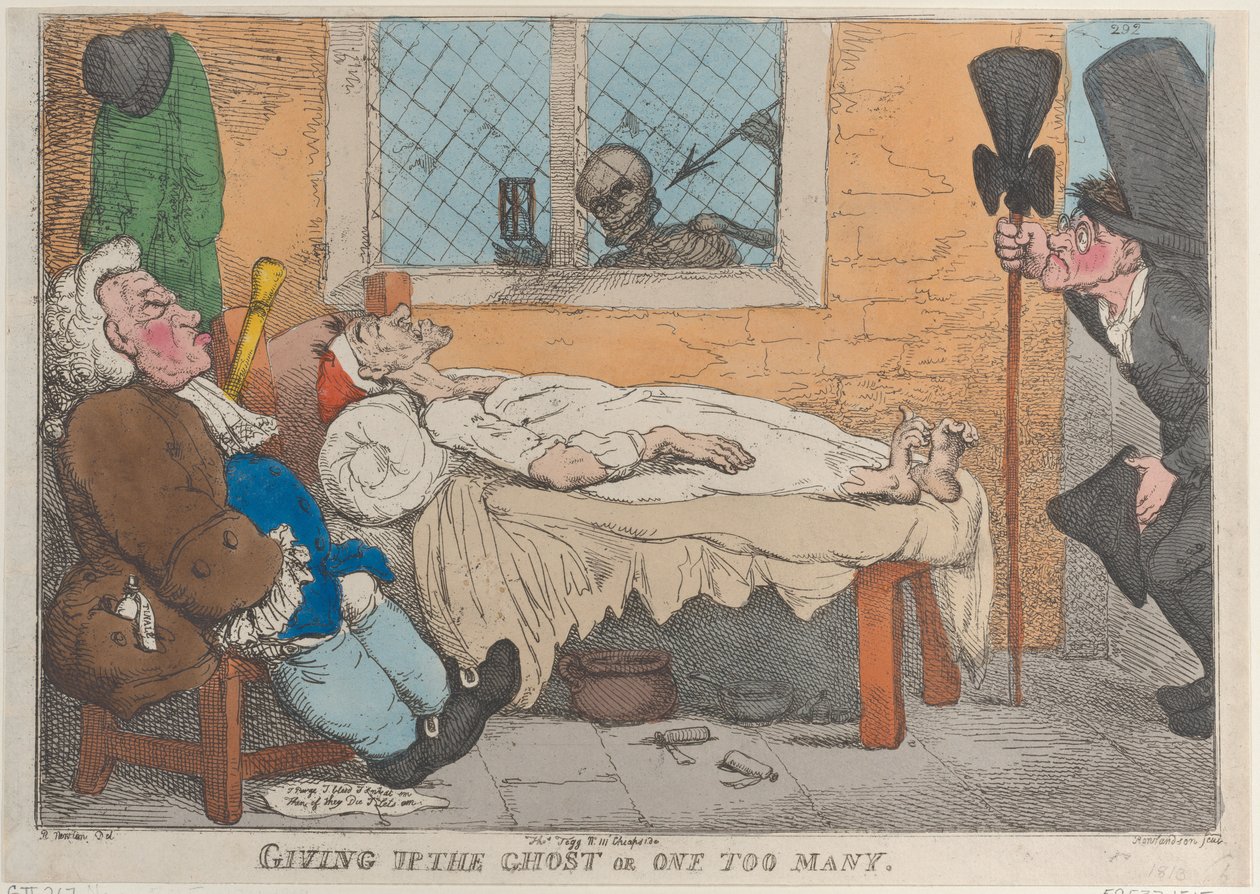 Den Geist aufgeben oder Einer zu viel, 1813 von Thomas Rowlandson