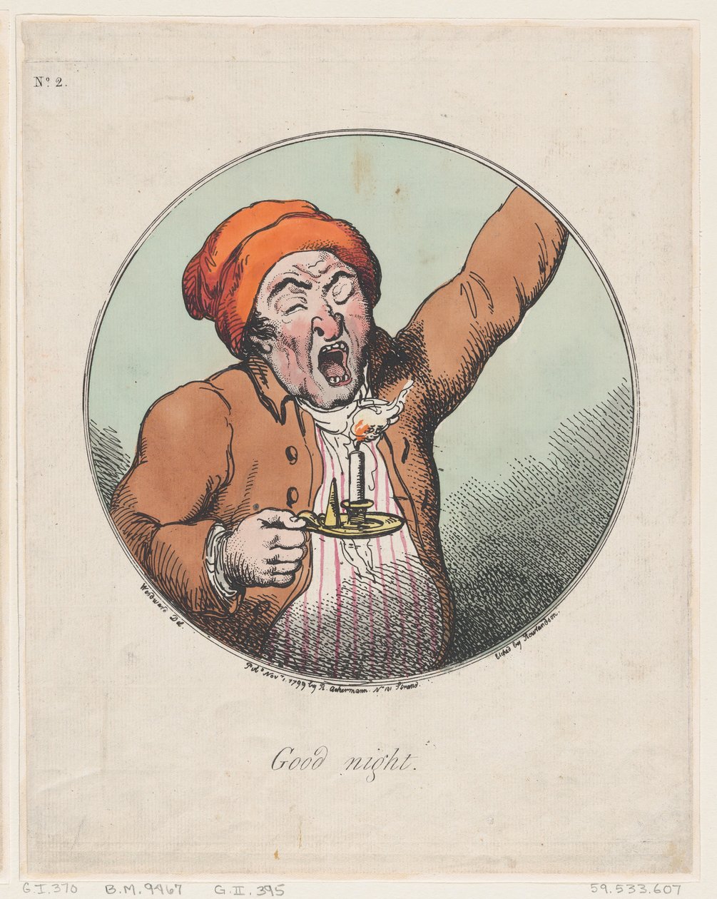 Gute Nacht, 1. November 1799 von Thomas Rowlandson
