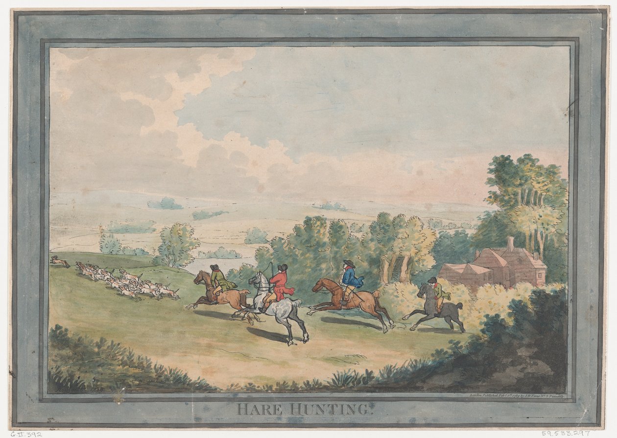 Hasenjagd, 1. Februar 1789 von Thomas Rowlandson