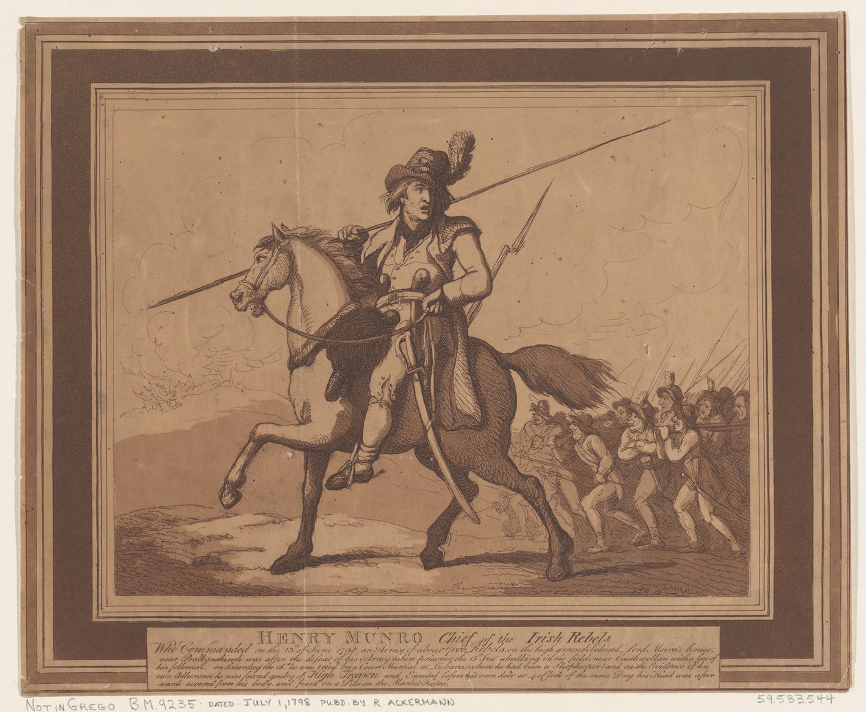 Henry Munro, Anführer der irischen Rebellen von Thomas Rowlandson