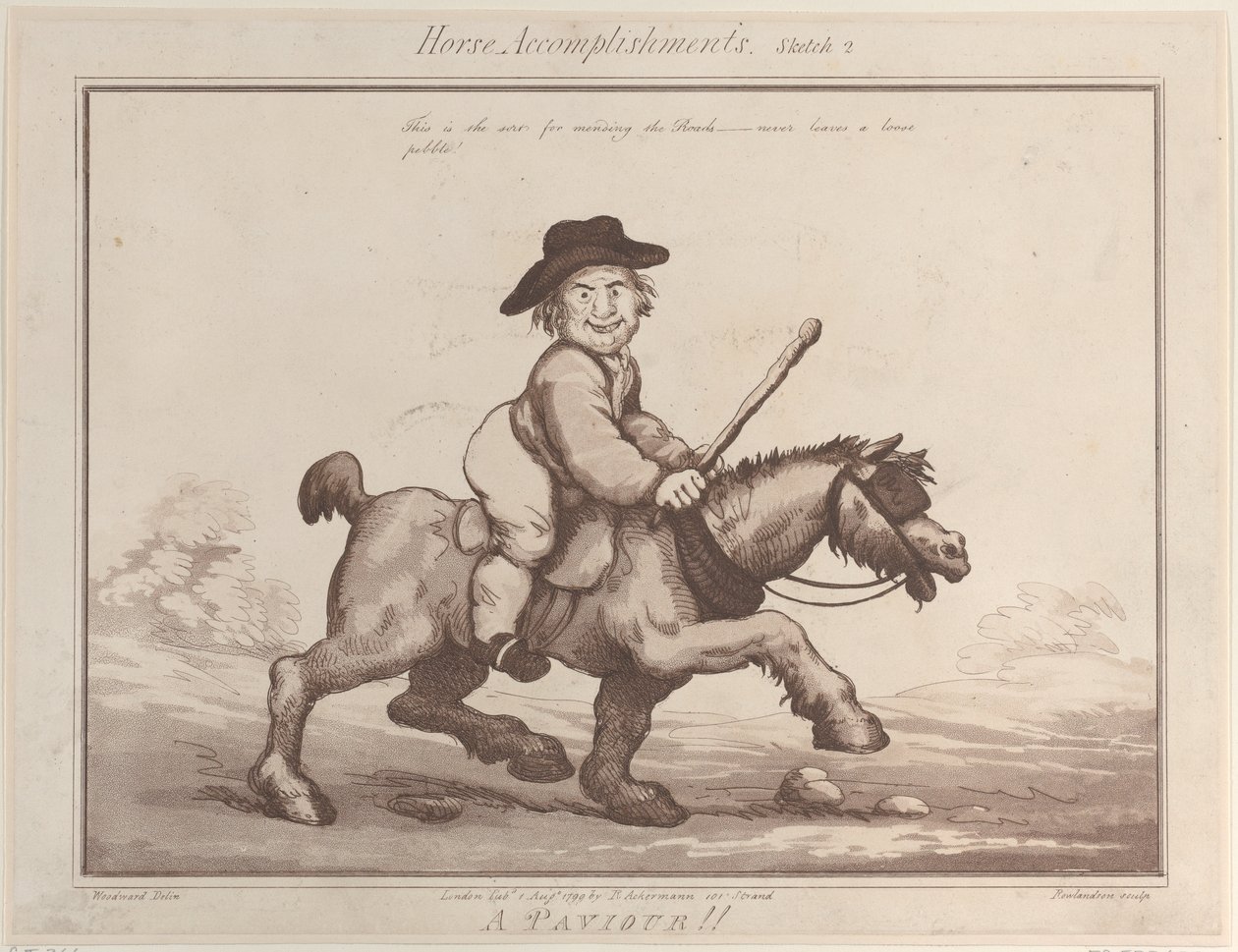 Pferdefähigkeiten, Skizze 2: Ein Pflasterer!! von Thomas Rowlandson