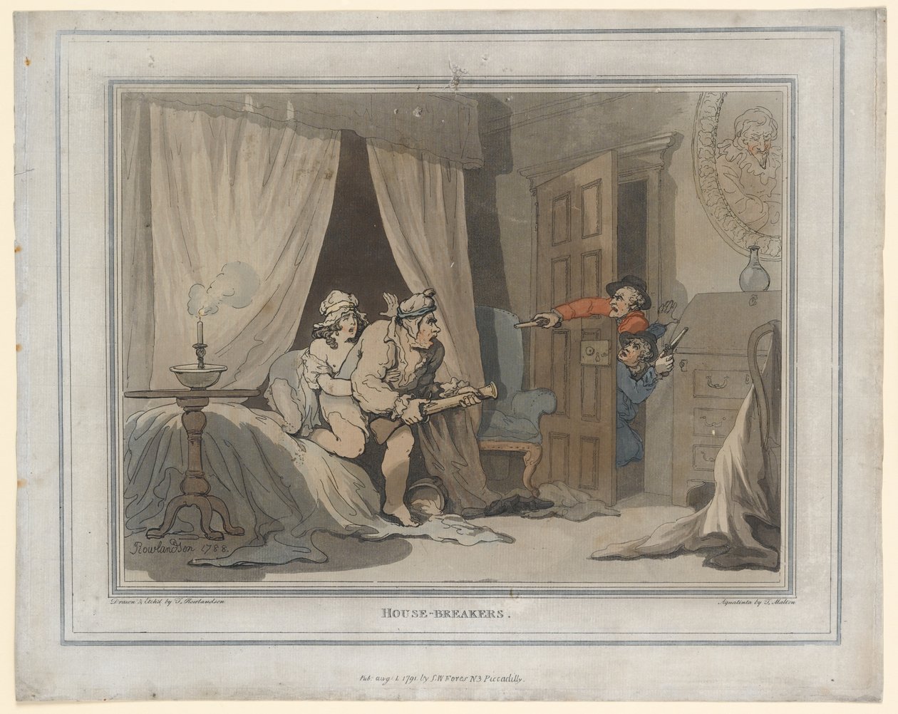 Hausbrecher, Druck von Thomas Molten, 1791 von Thomas Rowlandson