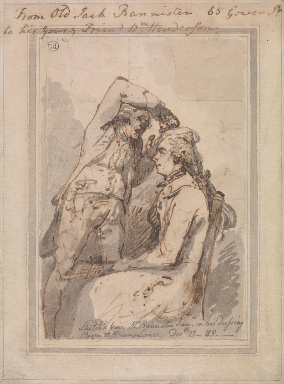 Jack Bannister in seinem Ankleidezimmer von Thomas Rowlandson