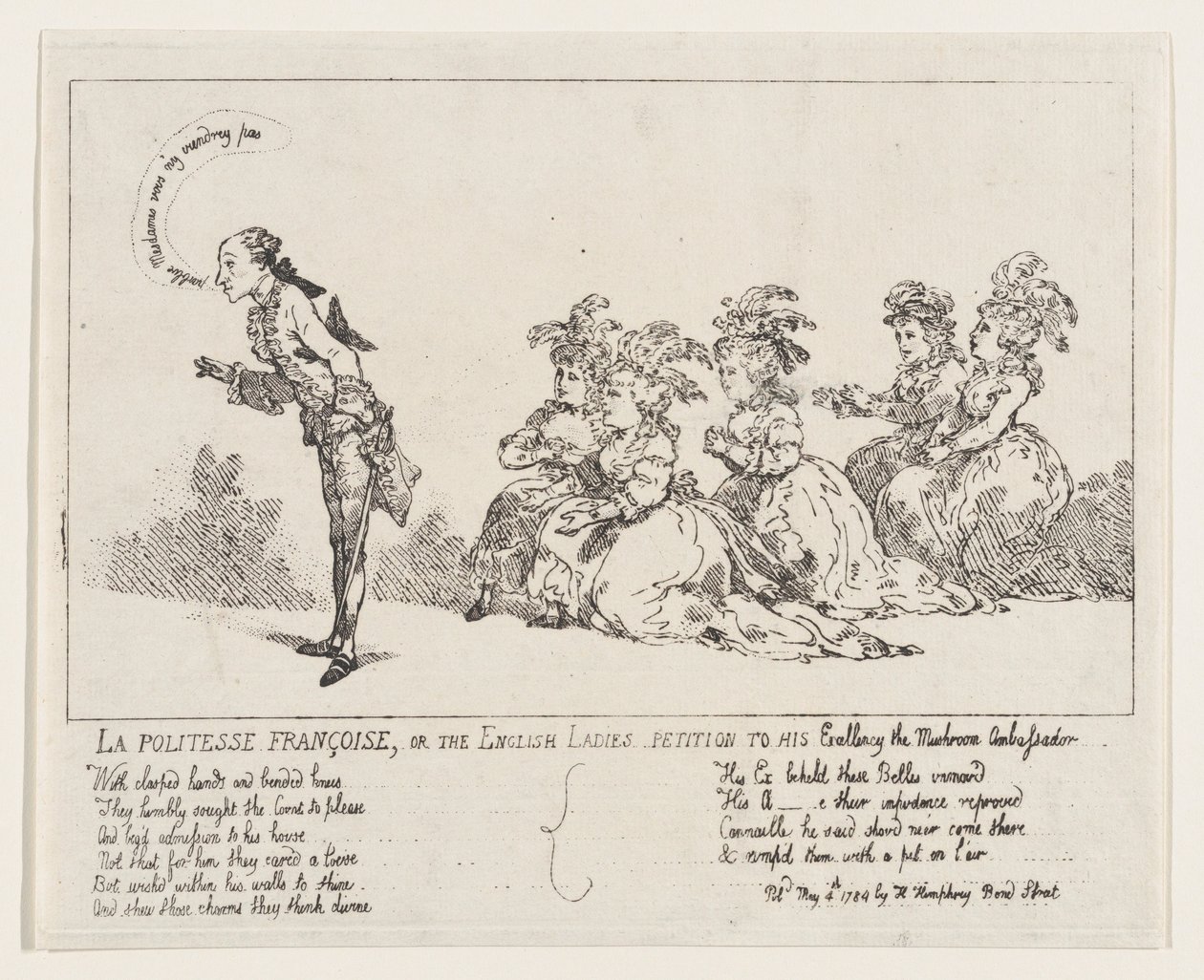 La politesse Françoise, oder Die Petition der englischen Damen an Seine Exzellenz den Mushro von Thomas Rowlandson