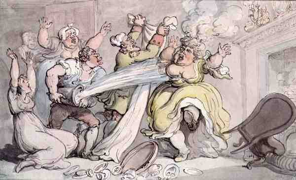 Dame mit brennender Perücke von Thomas Rowlandson