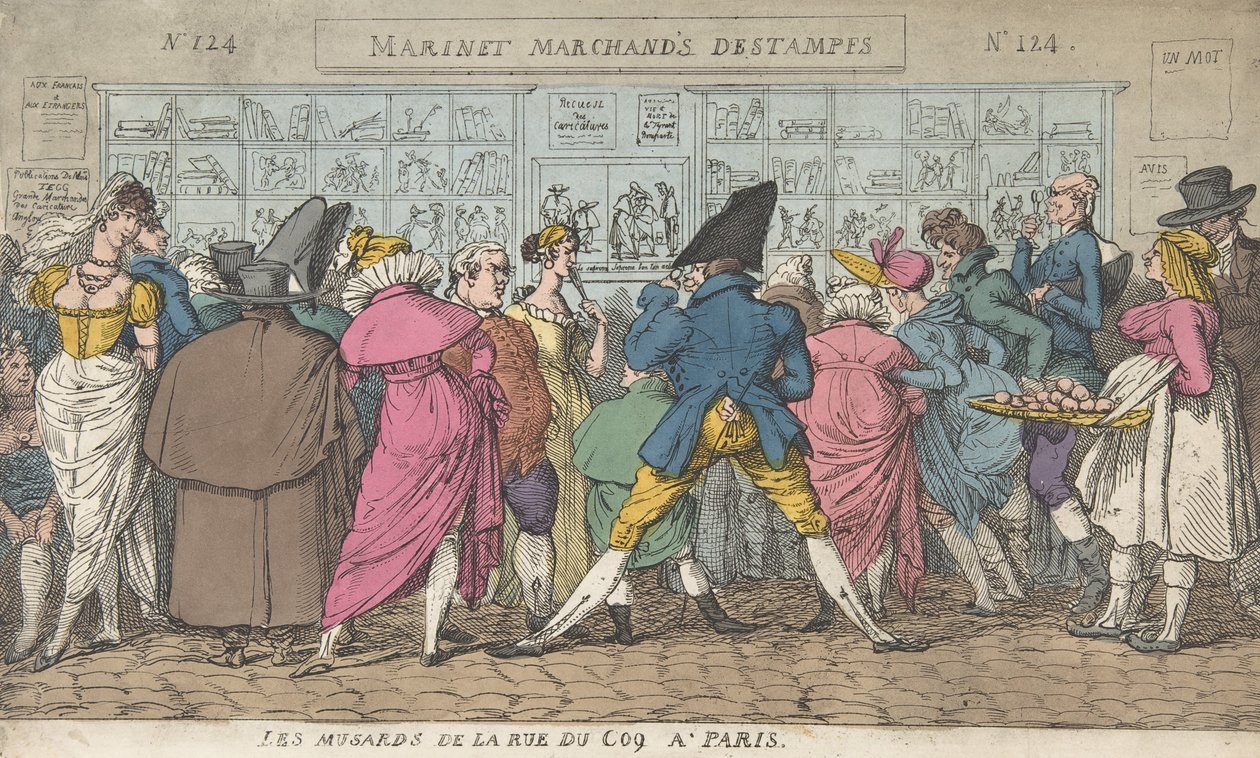 Les Musards de la Rue du Coq à Paris, ca. 1810 von Thomas Rowlandson