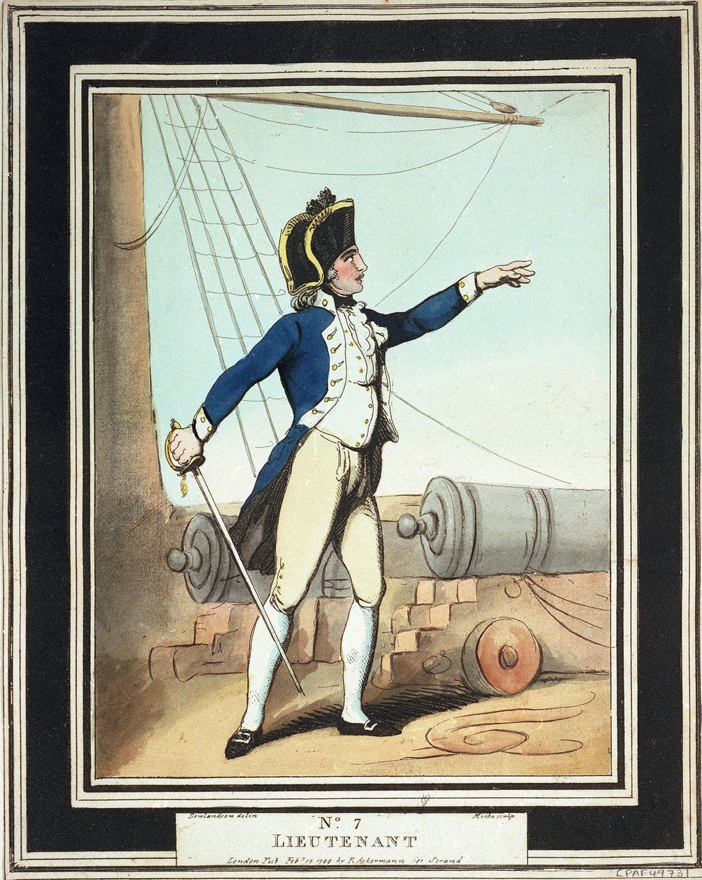 Leutnant, Royal Navy Midshipman im 18. Jahrhundert von Thomas Rowlandson