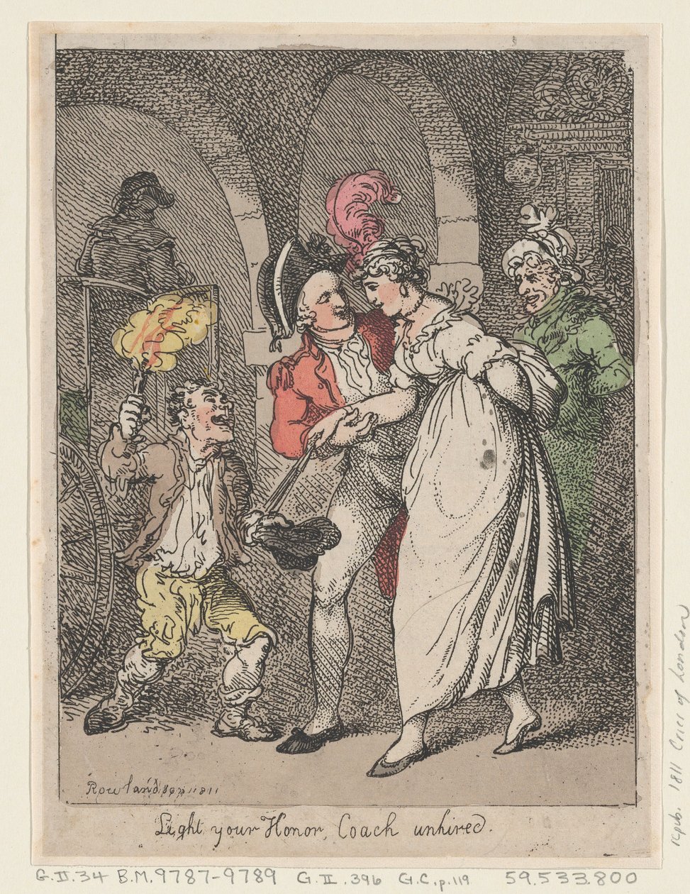 Licht Euer Ehren, Kutsche nicht gemietet, 1811 von Thomas Rowlandson