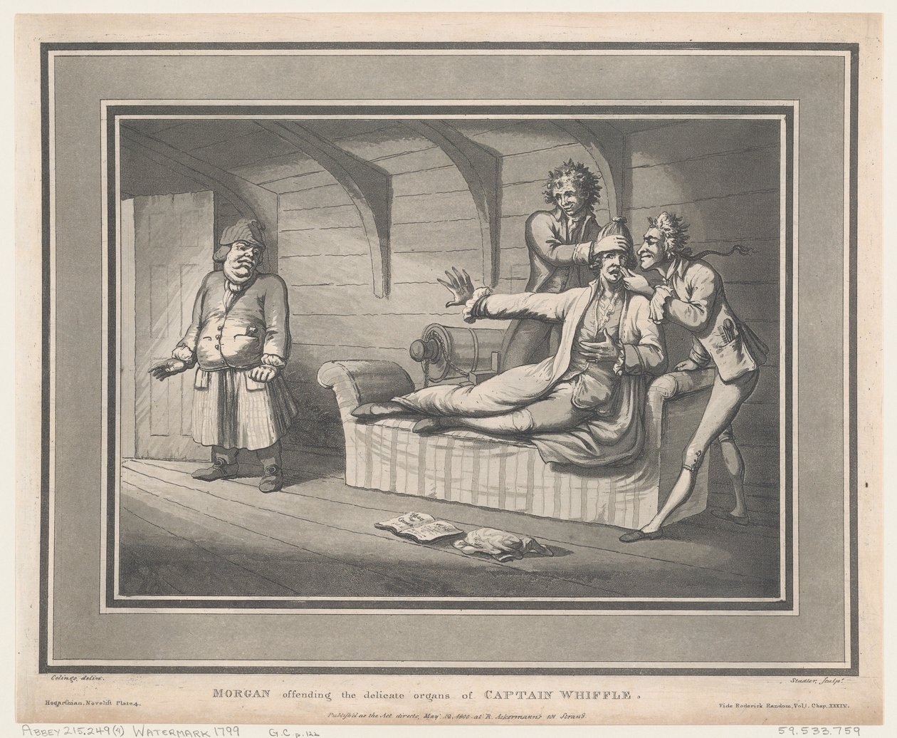 Morgan beleidigt die empfindlichen Organe von Captain Whiffle von Thomas Rowlandson