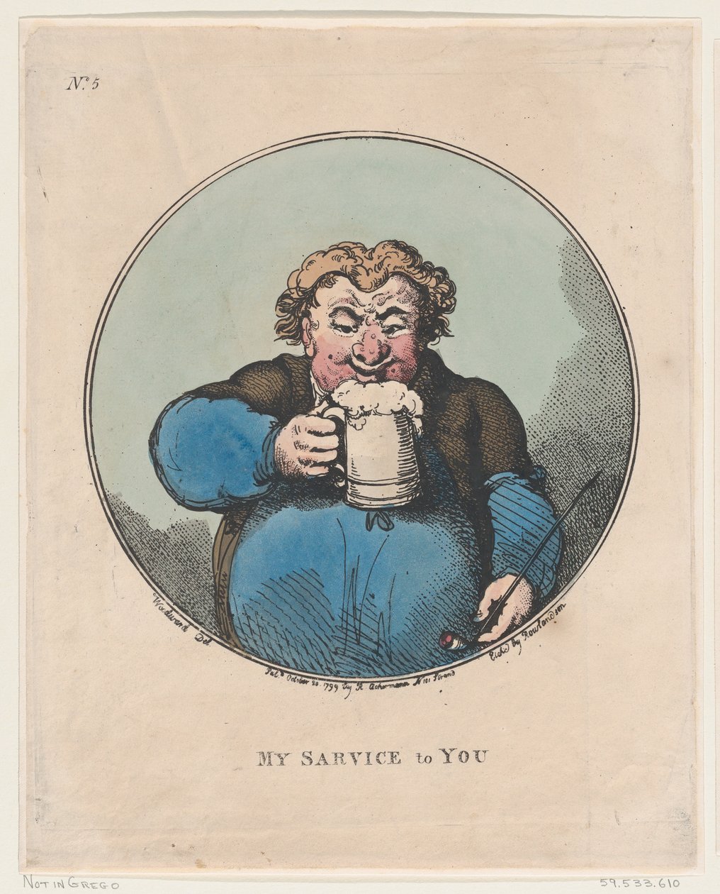 Mein Dienst für Sie, 20. Oktober 1799 von Thomas Rowlandson