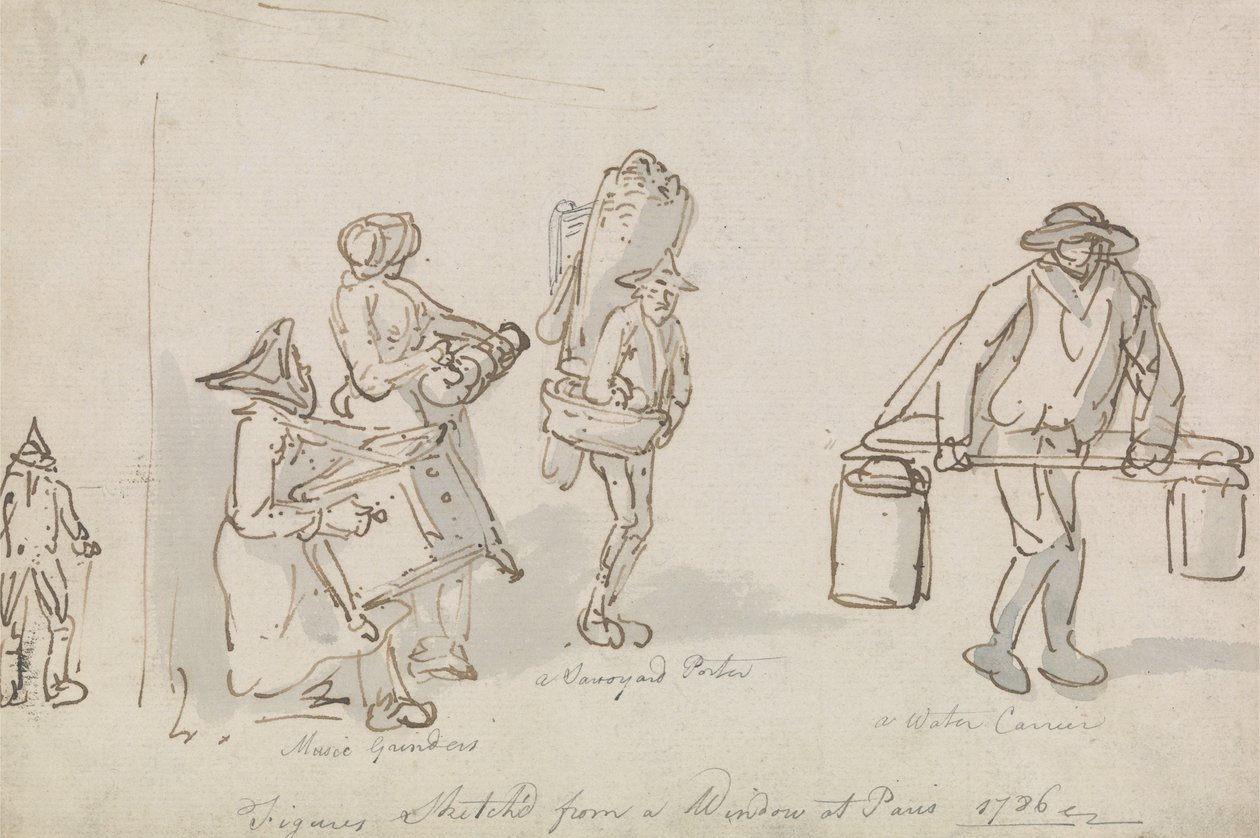 Pariser Straßenfiguren von Thomas Rowlandson