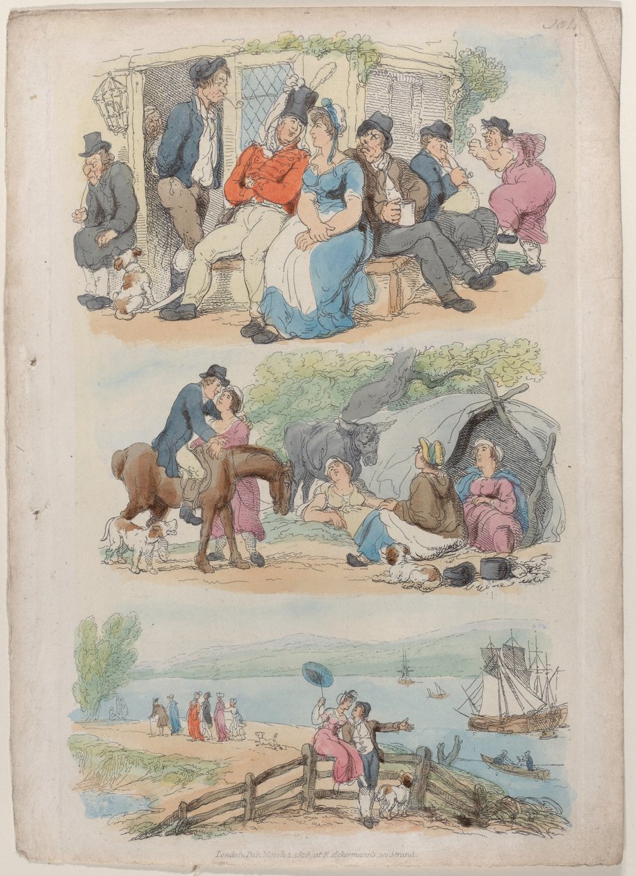 Tafel 4: Rekrutierung, aus World in Miniature, 1816 von Thomas Rowlandson