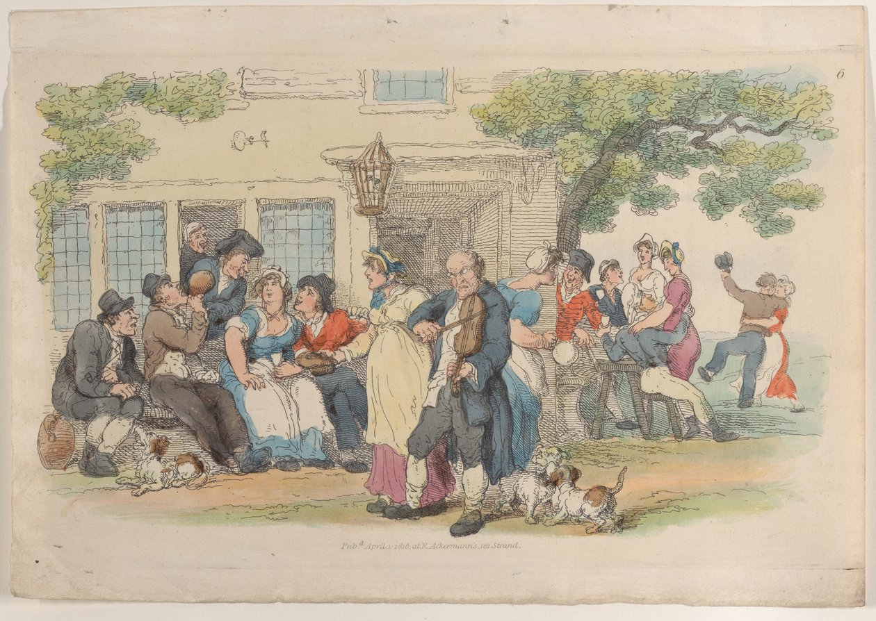 Tafel 6: Die Ale-House-Tür, aus World in Miniature, 1816 von Thomas Rowlandson