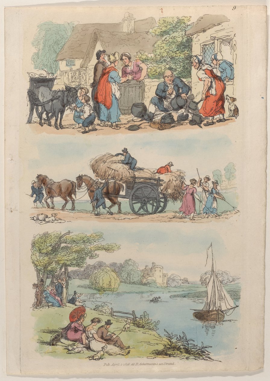 Platte 9, aus Welt im Kleinformat, 1816 von Thomas Rowlandson