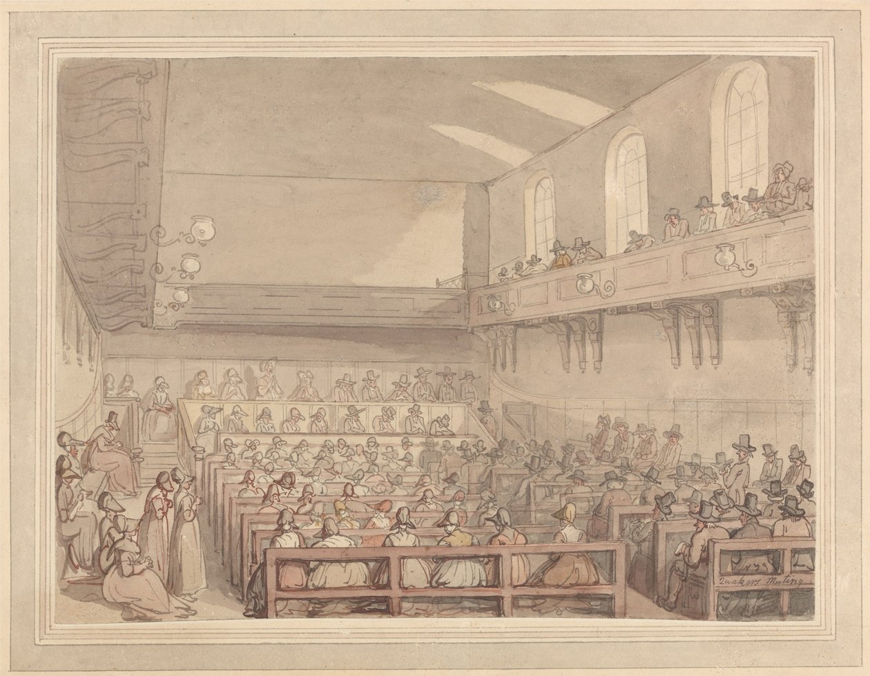 Quäkertreffen von Thomas Rowlandson