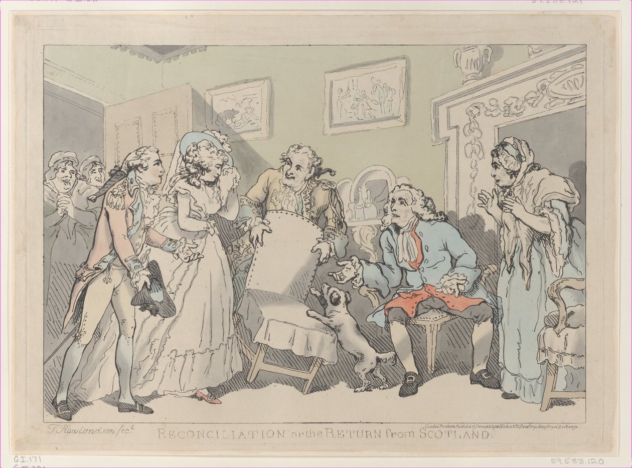 Versöhnung oder die Rückkehr aus Schottland von Thomas Rowlandson