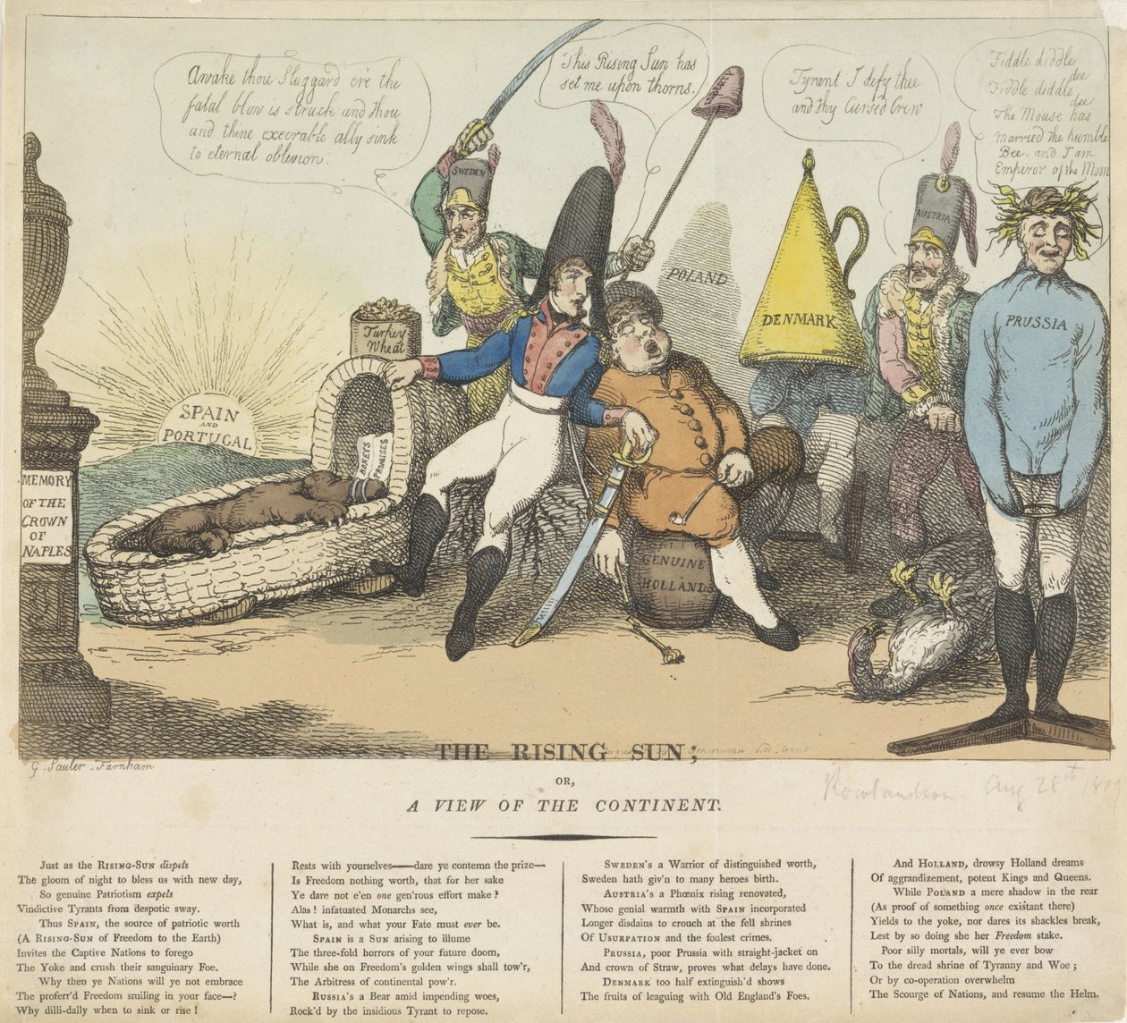 Aufgehende Sonne über Europa, 1809 von Thomas Rowlandson