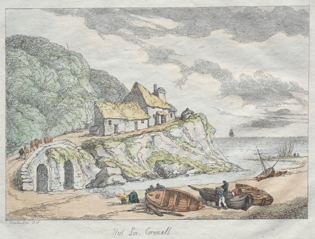 Rowlandsons Skizzen aus der Natur: West Loo, Cornwall von Thomas Rowlandson