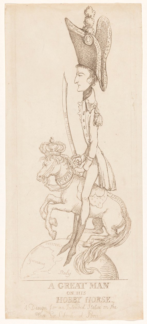 Reiterstandbild für Napoleon, 1804 von Thomas Rowlandson