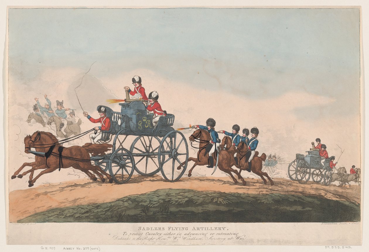 Sadlers fliegende Artillerie, 3. September 1798 von Thomas Rowlandson