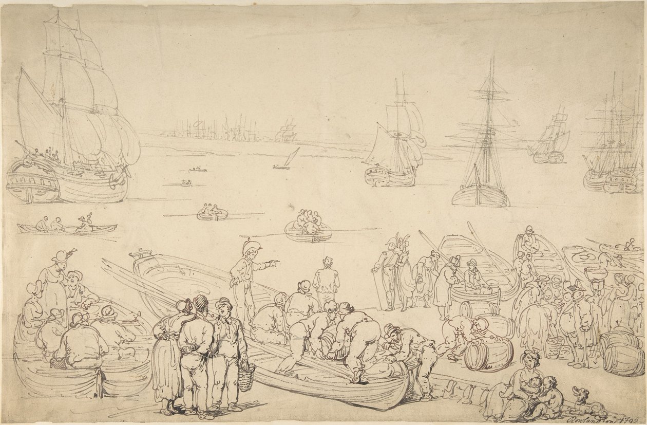 Hafenstadt von Thomas Rowlandson