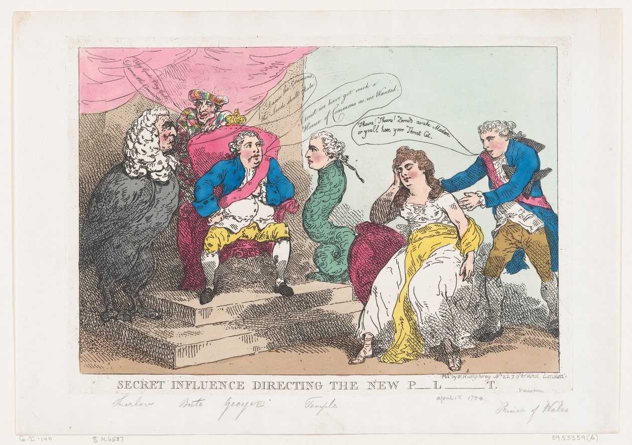 Geheimer Einfluss, der das neue Parlament lenkt, 18. Mai 1784 von Thomas Rowlandson