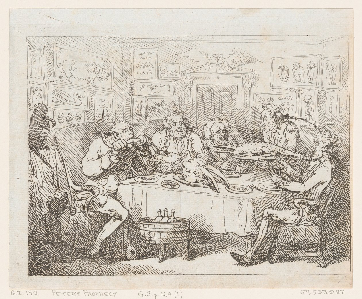 Sir Joseph Banks kurz davor, einen Alligator zu essen 