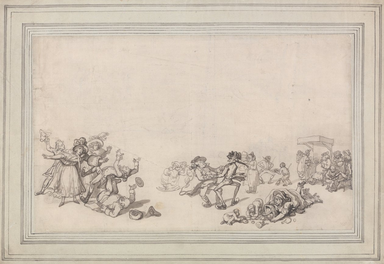 Schlittschuhlaufen auf der Serpentine von Thomas Rowlandson