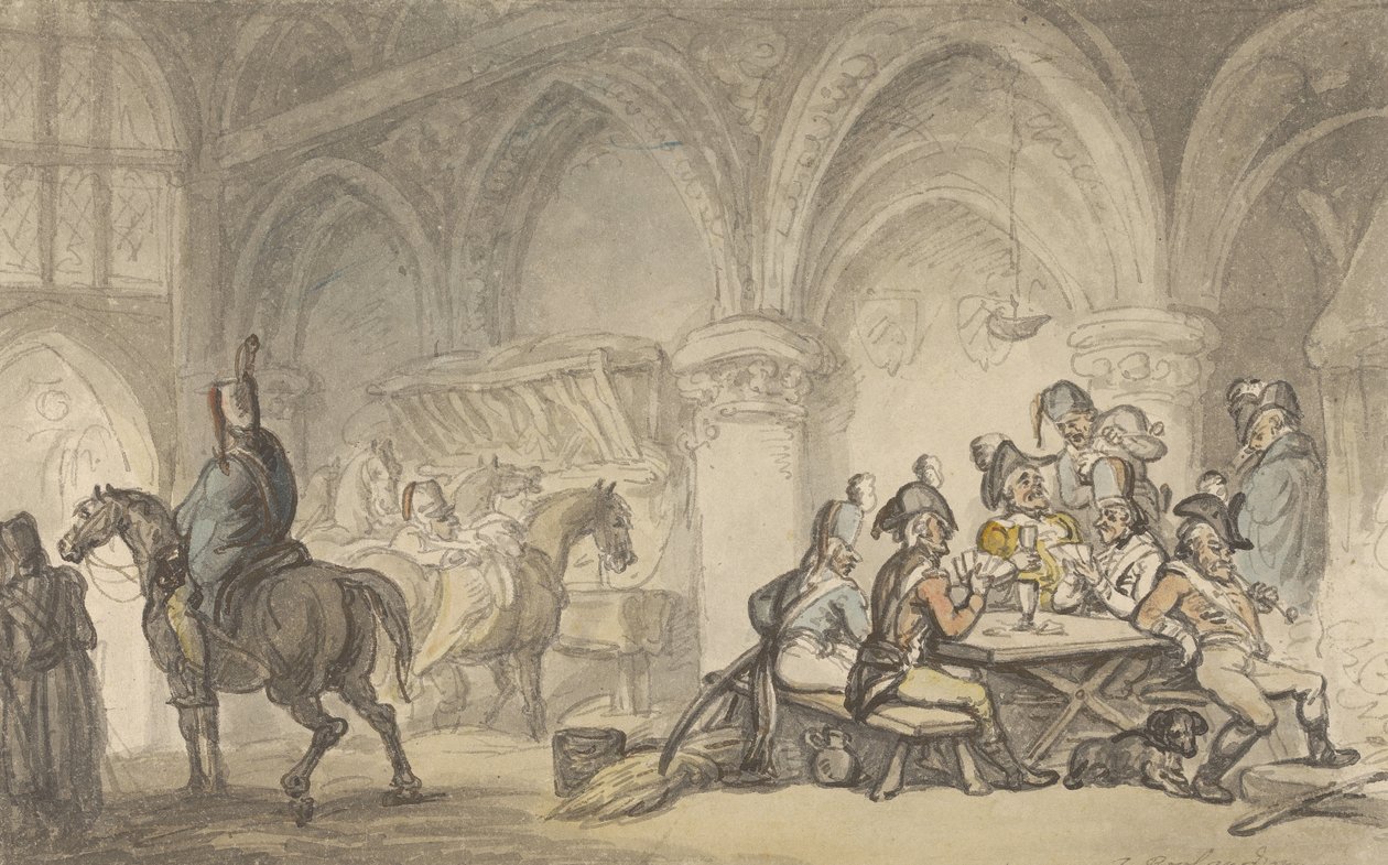 Soldaten beim Zechen in einem Gasthaus von Thomas Rowlandson