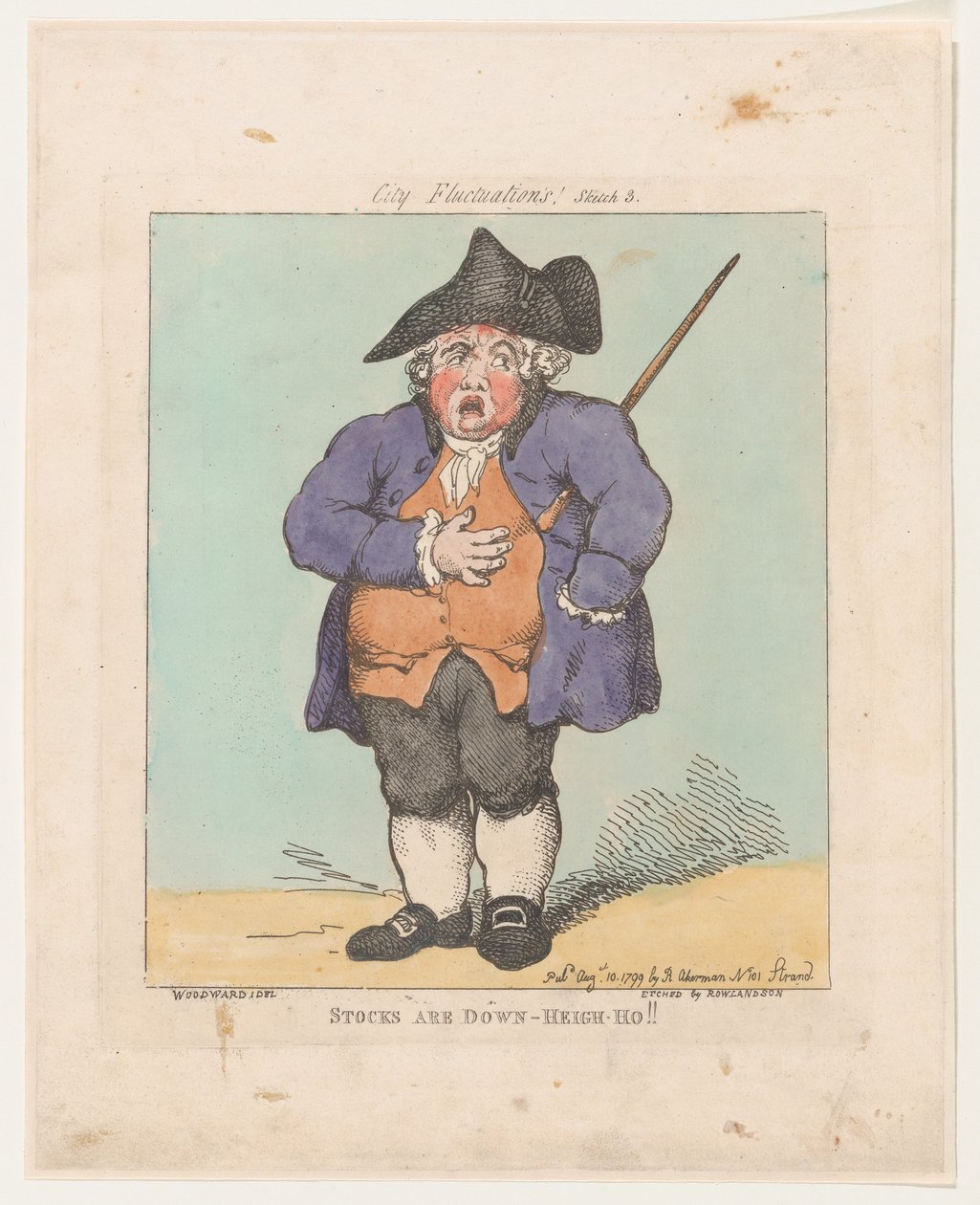 Die Aktien sind gefallen - Heigh-Ho!!, 10. August 1799 von Thomas Rowlandson