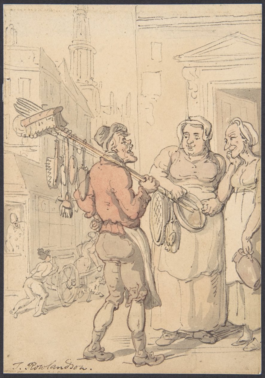 Straßenszene: Bürstenverkäufer von Thomas Rowlandson
