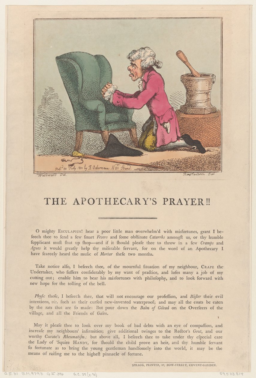 Das Gebet des Apothekers!!, 30. Juli 1801 von Thomas Rowlandson