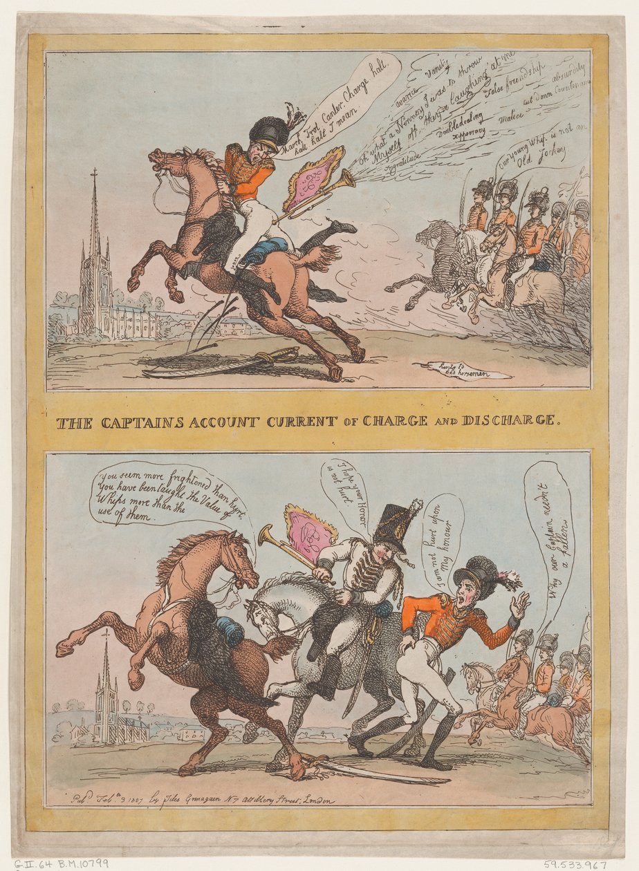 Das Konto des Kapitäns über Einnahmen und Ausgaben, 3. Februar 1807 von Thomas Rowlandson
