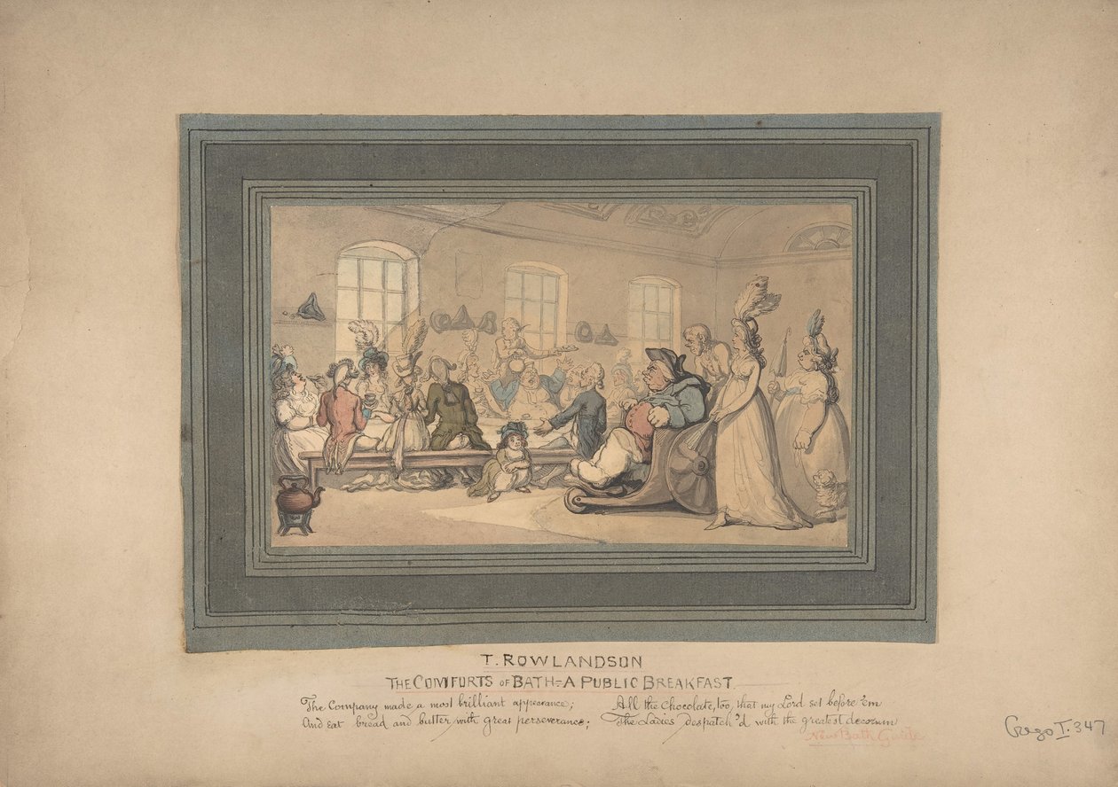 Die Annehmlichkeiten von Bath und öffentliches Frühstück von Thomas Rowlandson