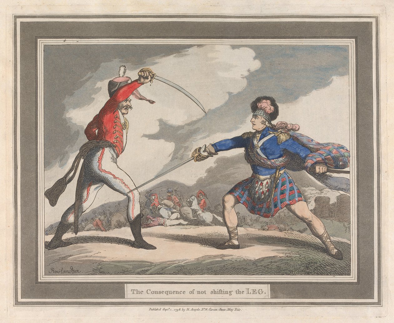 Die Folge des Nichtverlegens des Beins von Thomas Rowlandson