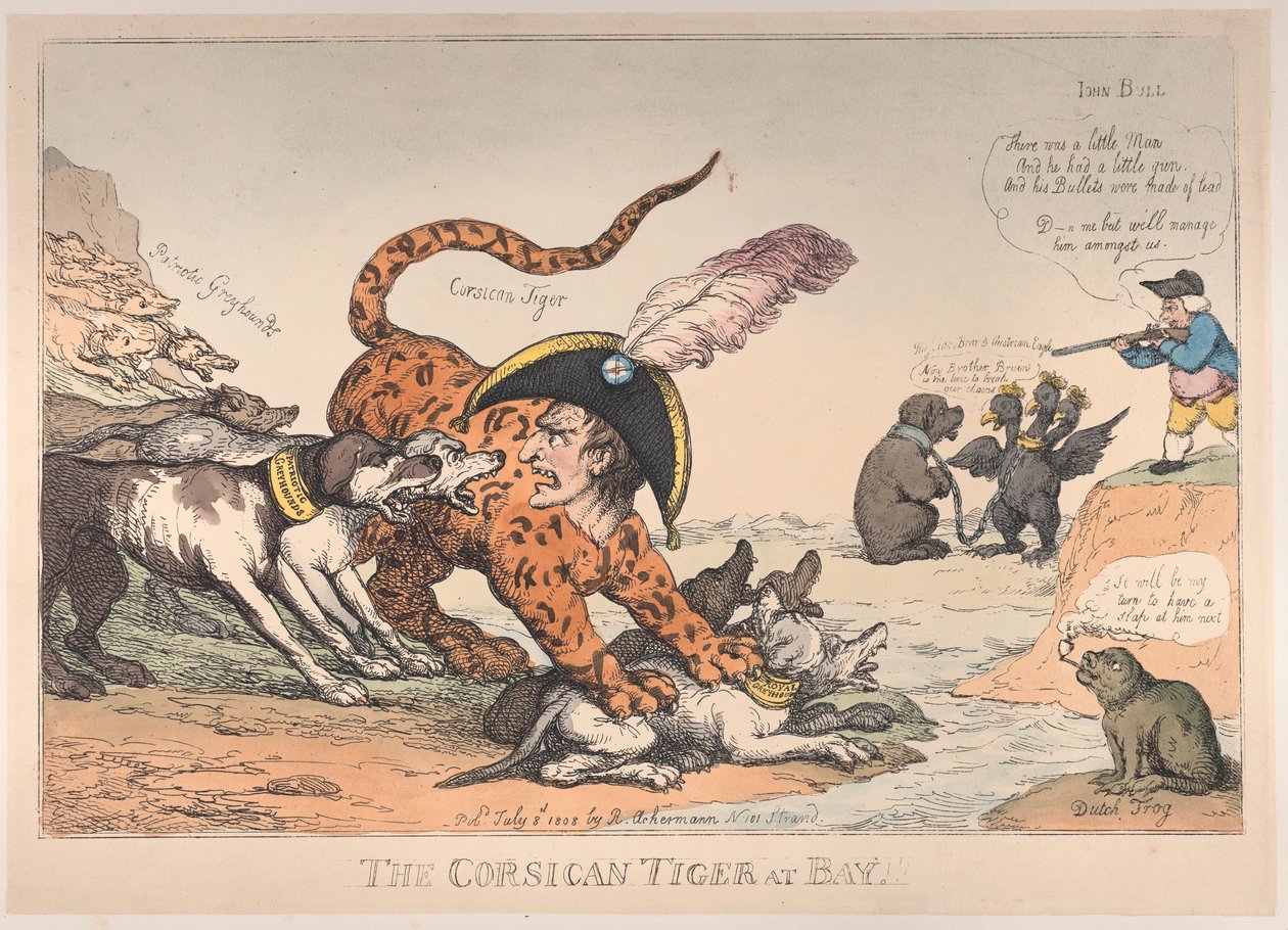 Der korsische Tiger in der Enge!, 8. Juli 1808 von Thomas Rowlandson