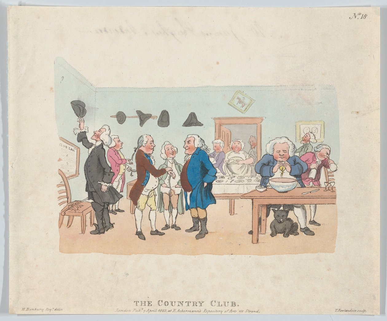 Der Country Club, 7. April 1803 von Thomas Rowlandson