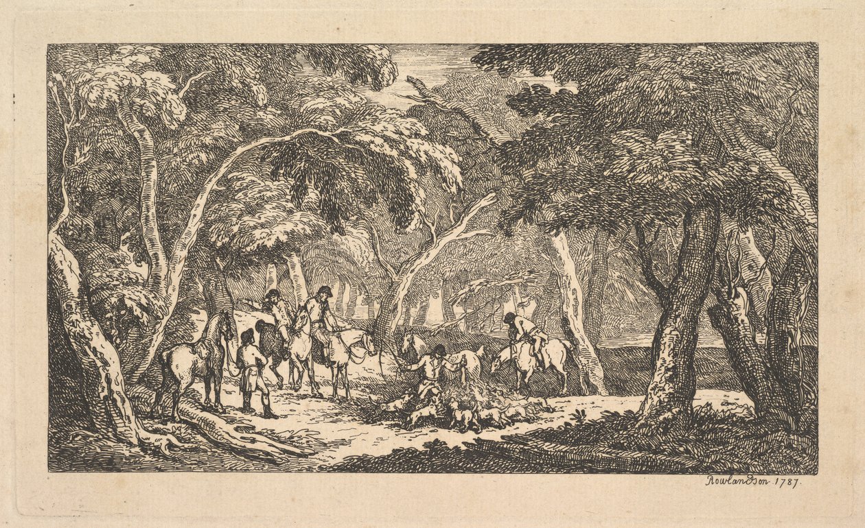 Der Tod - Fuchsjagd - Eine Landschaftsszene, 1787 von Thomas Rowlandson