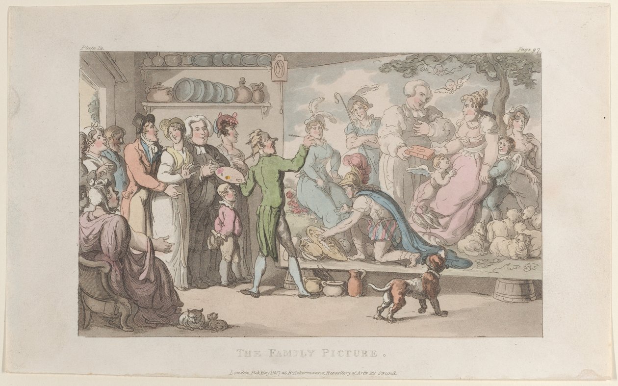Das Familienbild, aus Der Pfarrer von Wakefield, 1. Mai 1817 von Thomas Rowlandson