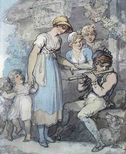Der Flötenspieler von Thomas Rowlandson