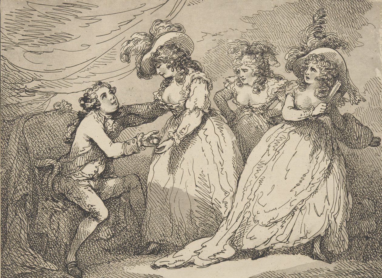 Der goldene Apfel oder das moderne Paris, 2. März 1785 von Thomas Rowlandson
