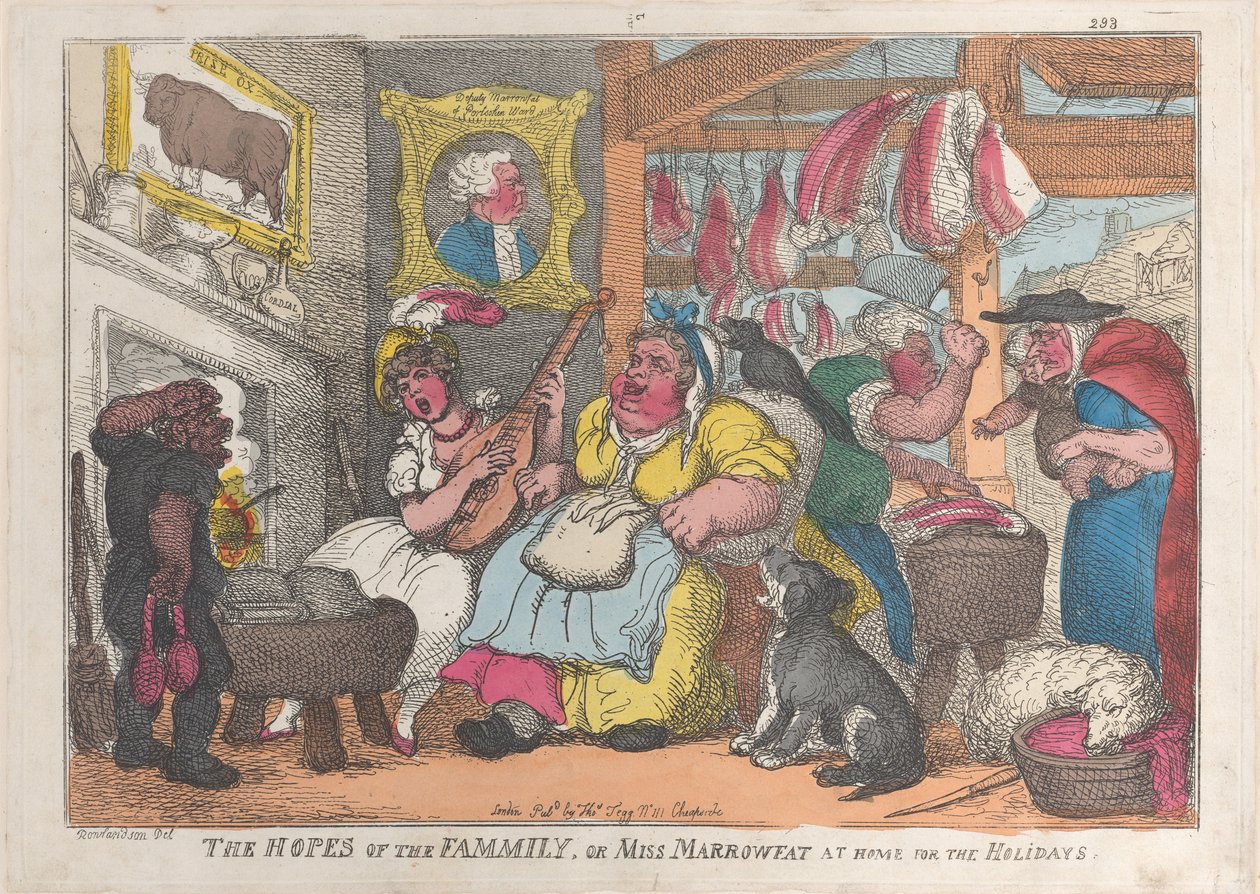 Die Hoffnungen der Familie oder Miss Marrowfat zu Hause für die Feiertage, 1809-13 von Thomas Rowlandson