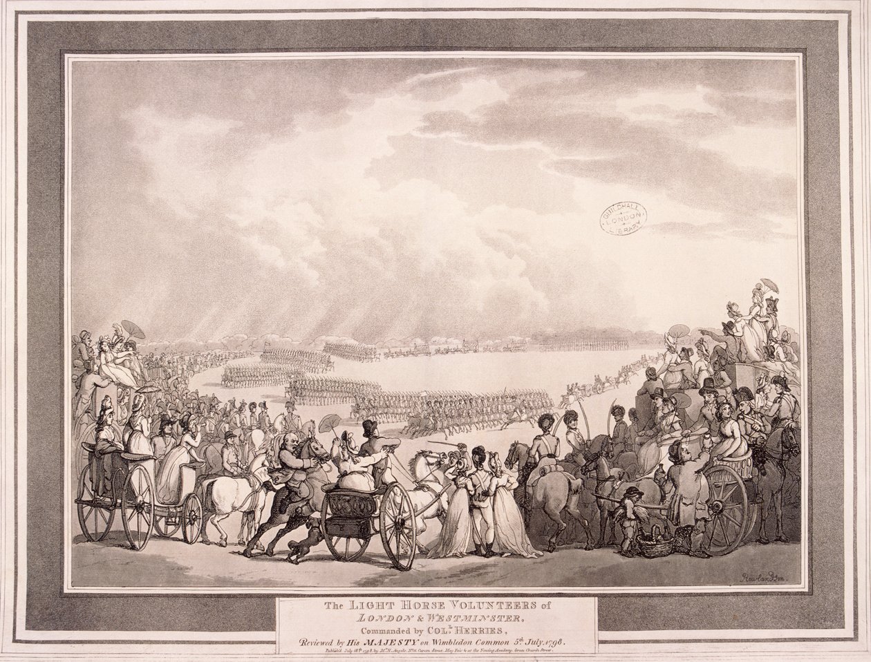 Die Leichten Kavallerie-Freiwilligen von London und Westminster von Thomas Rowlandson