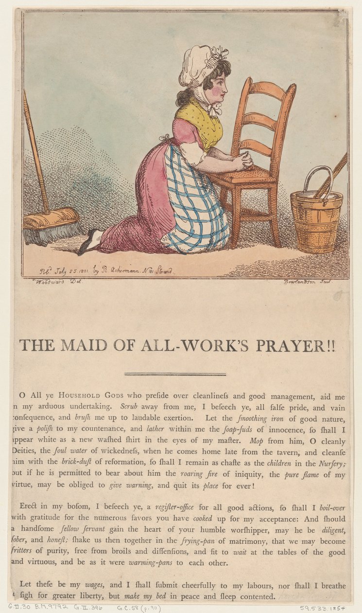 Das Gebet der Allround-Magd!!, 25. Juli 1801 von Thomas Rowlandson