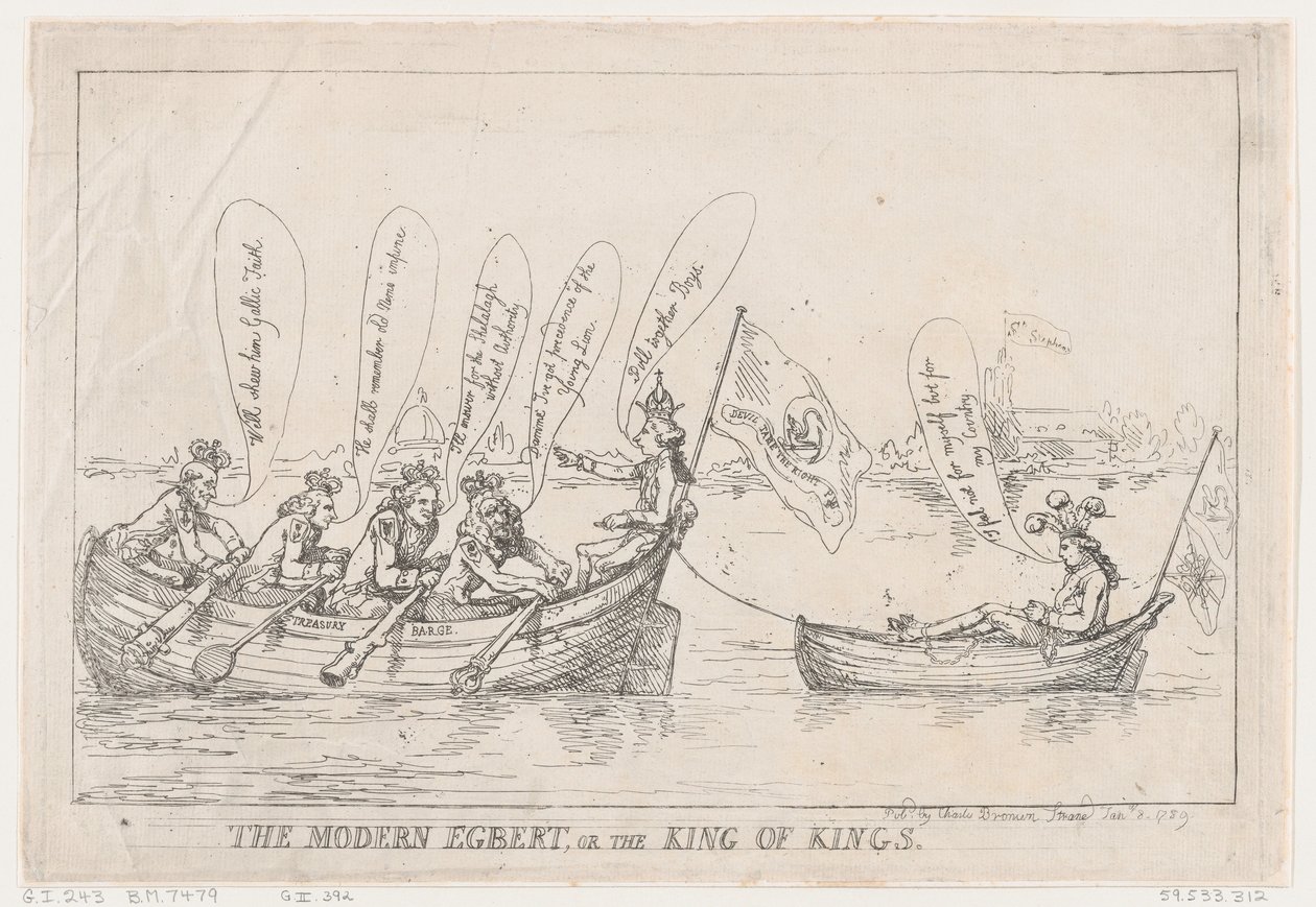 Der moderne Egbert oder Der König der Könige, 8. Januar 1789 von Thomas Rowlandson
