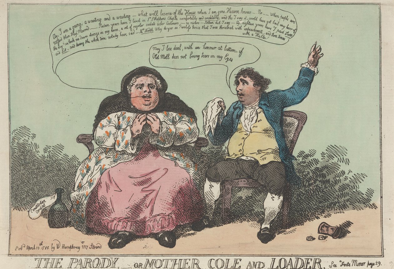 Die Parodie, oder Mutter Cole und Anführer von Thomas Rowlandson