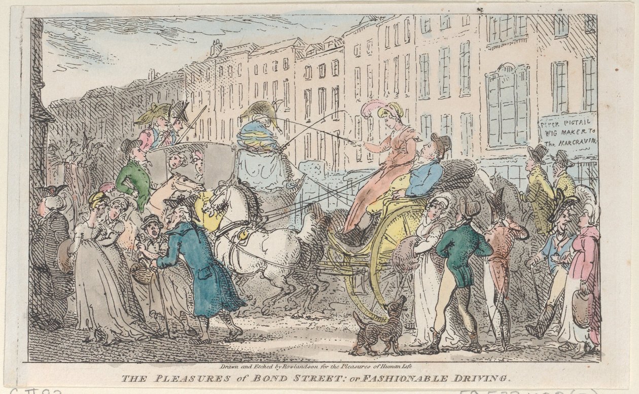 Die Freuden der Bond Street: oder modisches Fahren, 1807 von Thomas Rowlandson
