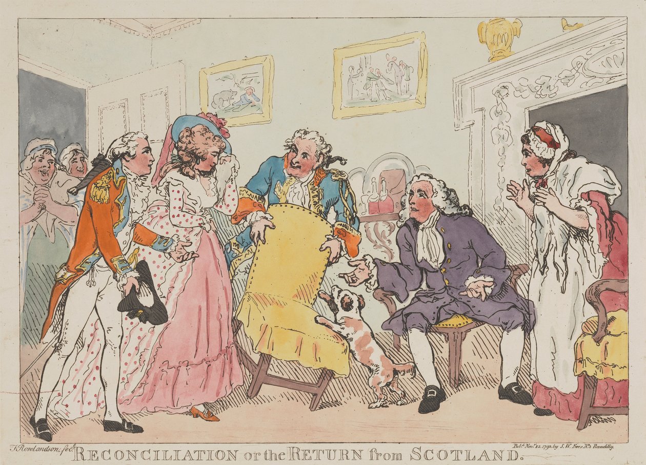 Die Versöhnung oder die Rückkehr aus Schottland von Thomas Rowlandson
