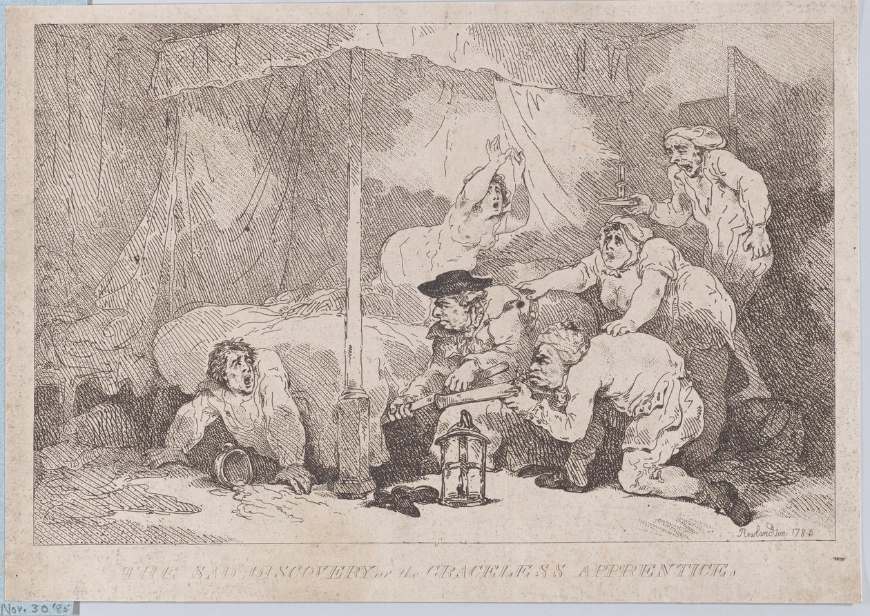 Die traurige Entdeckung des ungnädigen Lehrlings, 30. November 1785 von Thomas Rowlandson